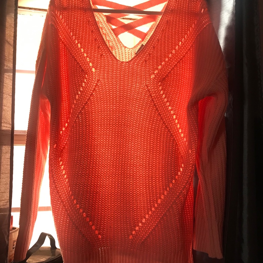 Coral Sweater Top